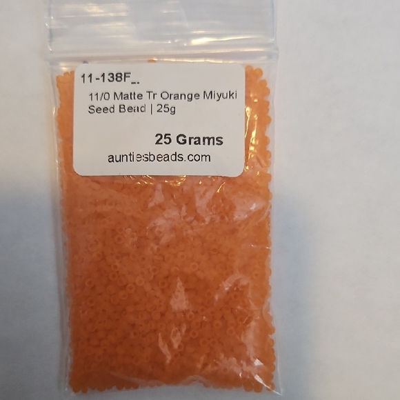 Miyuki 11/0 Seed Beads in Brown, Grey, Orange, and Cream - Picture 4 of 7